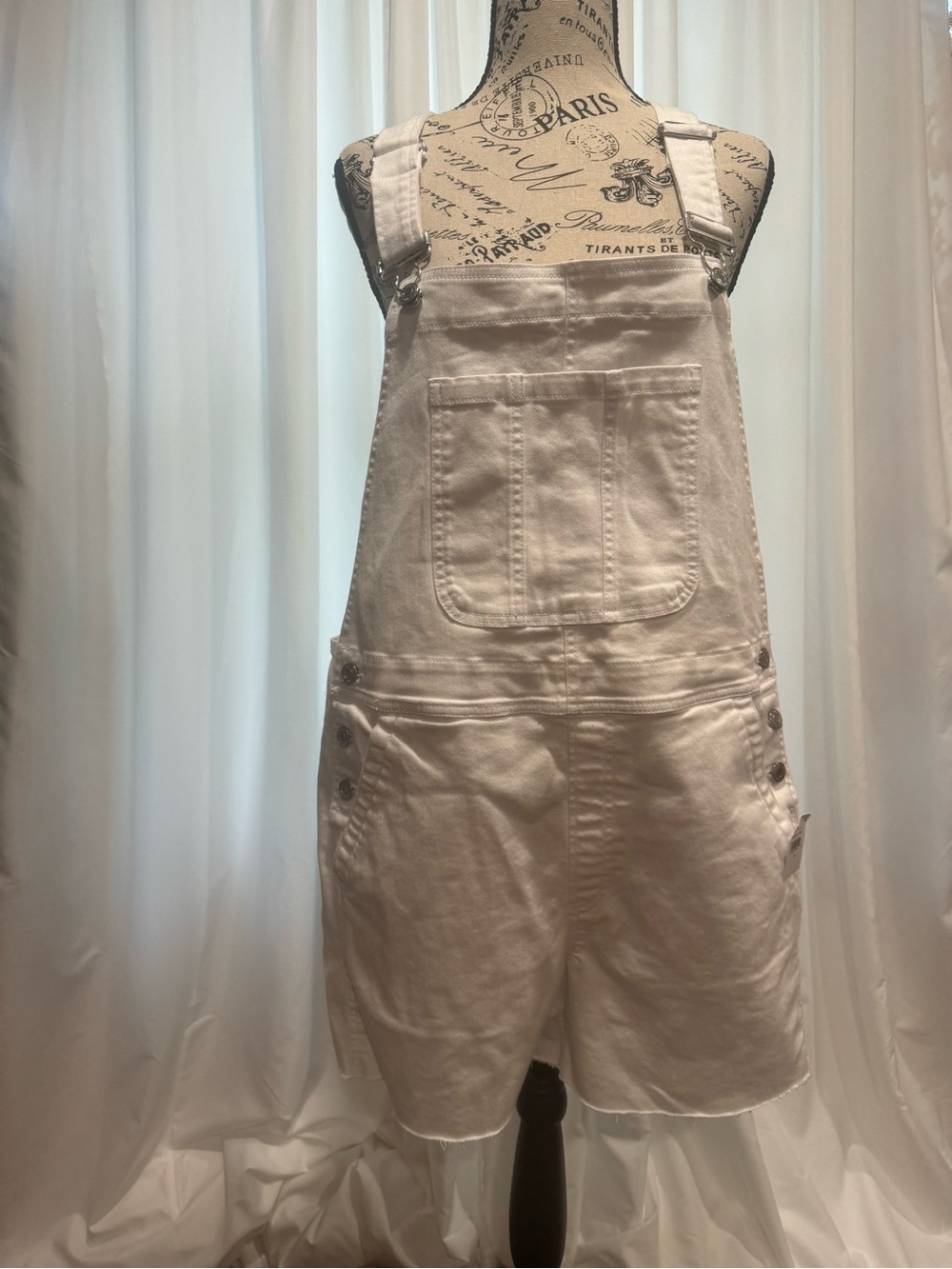 GAP Bright White Denim Shortalls